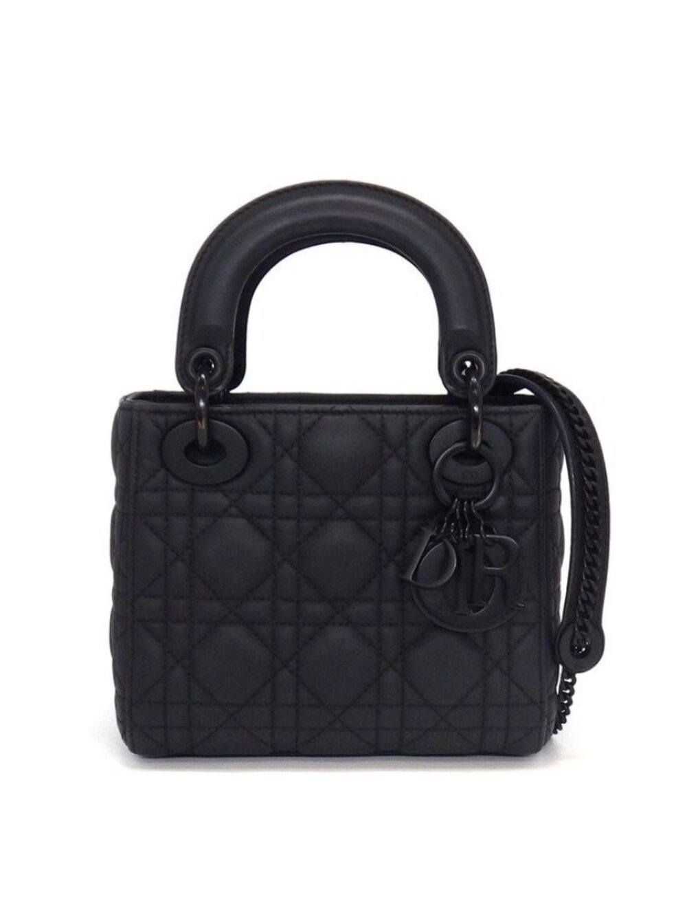 Dior Handbag Lady Dior Mini Black Cannage Ultra Matte Calfskin